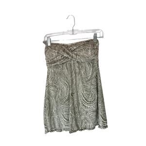 Garnet‎ Hill Swimsuit Green White One Piece Beachy Vacation Resort Halter Size 6